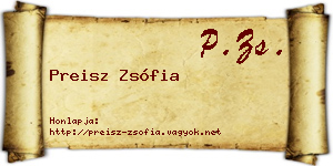 Preisz Zsófia névjegykártya