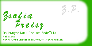 zsofia preisz business card